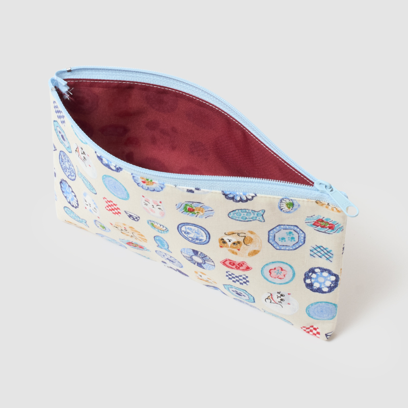【特価品】ねこざら 角平ポーチ