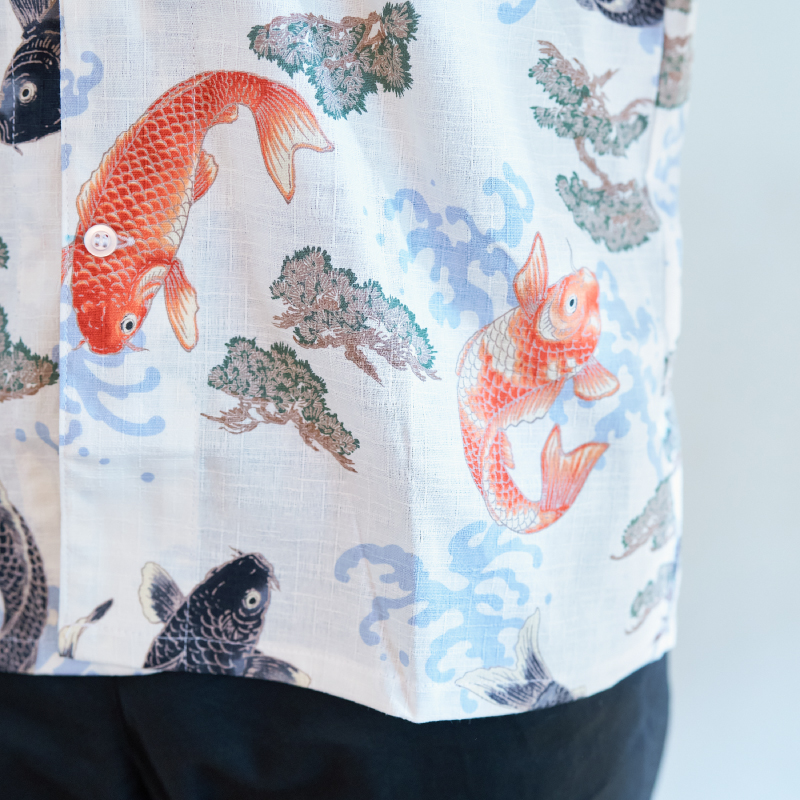 鯉口シャツ 鯉 ベージュ