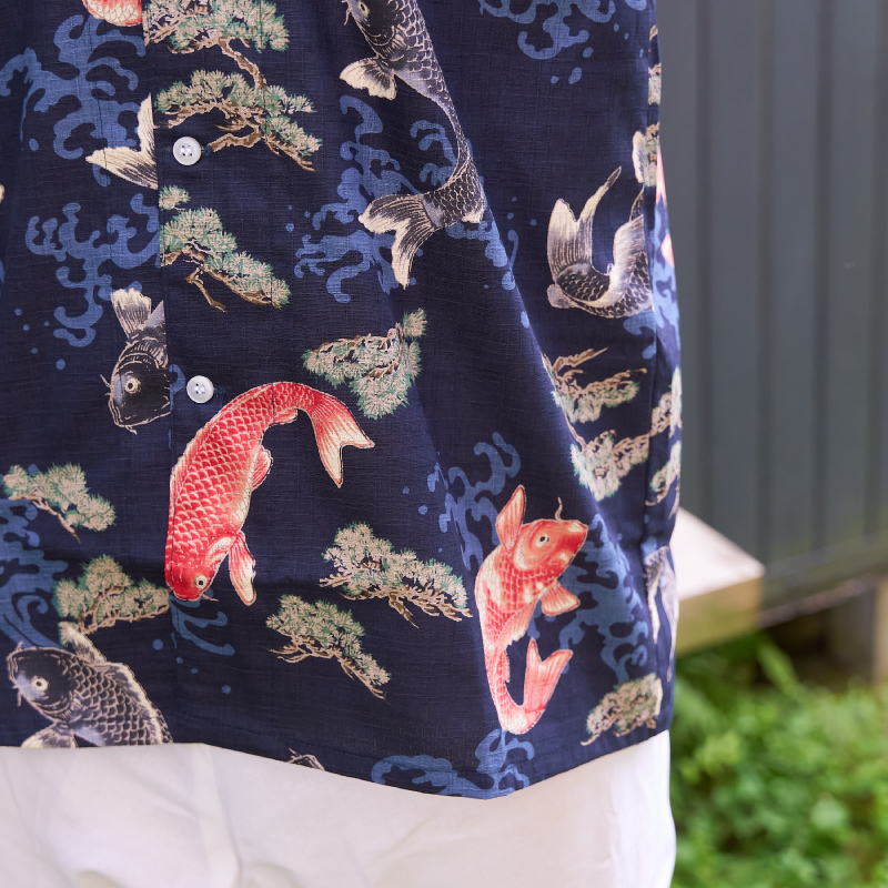 鯉口シャツ 鯉 ネイビー