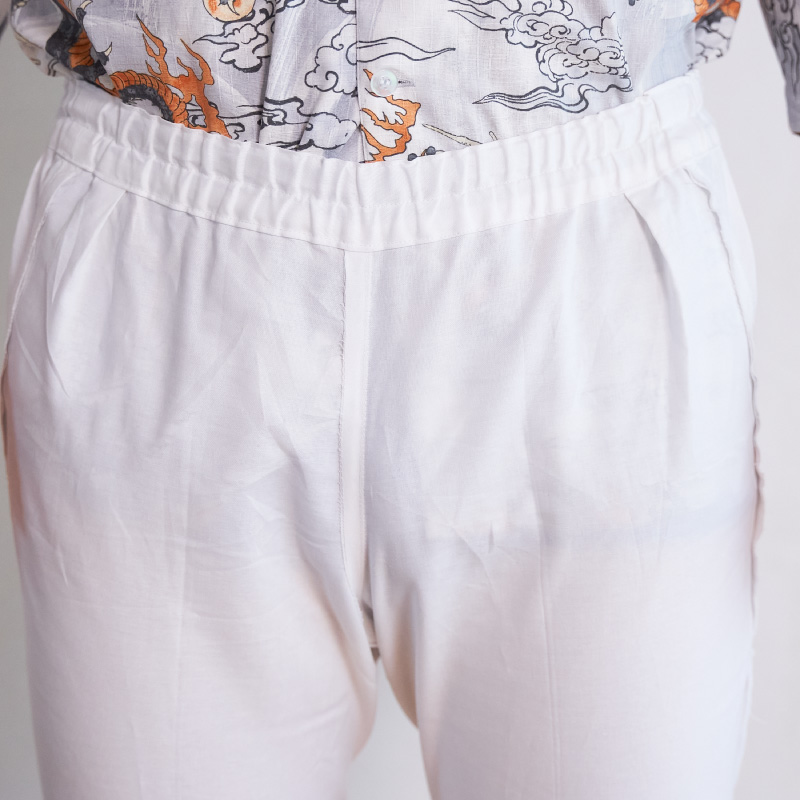 一心 ゴム長パンツ 白