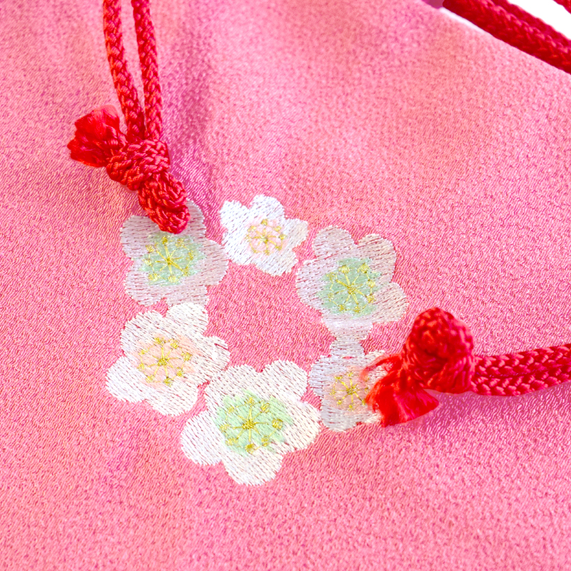 草履・巾着2点セット 刺繍 No.926 ピンク