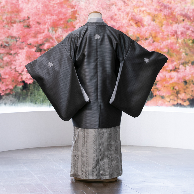  花わらべ 10～13才男児 衣裳 WP-201 小紋（グレー×薄グレー）